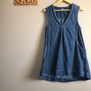 Free People Sleeveless Denim Dress Size xs